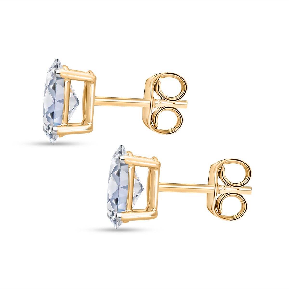Rachel Galley - 9K Yellow Gold SGL Certified Oval Cut Lab Grown Diamond (VS-G-H) Stud Push Back Earring 2.00 Ct. V32602476 3
