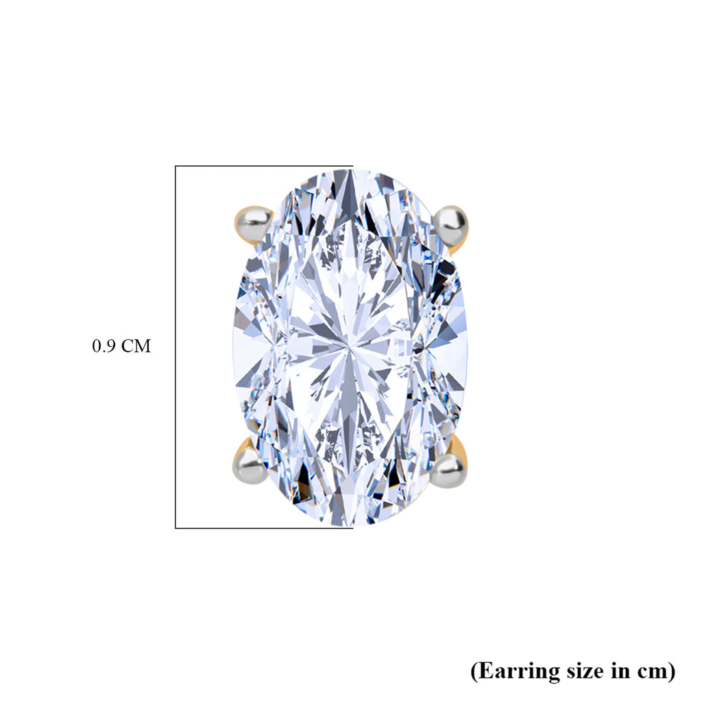 Rachel Galley - 9K Yellow Gold SGL Certified Oval Cut Lab Grown Diamond (VS/G-H) Stud Push Back Earring 2.00 Ct._8040880_3