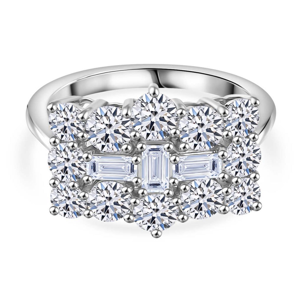 Luxuriant Diamond 950 Platinum Lab Grown Diamond (VS-E/F) SGL Certified Boat Ring 2.00 Ct, Platinum Wt. 6.56 Gms._8042521