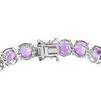 AAA Rose De France Amethyst Line Bracelet (Size - 7) with GB Lock Box in Rhodium Overlay Sterling Silver 28.32 Ct, Silver Wt. 11.11 Gms._8042943_3