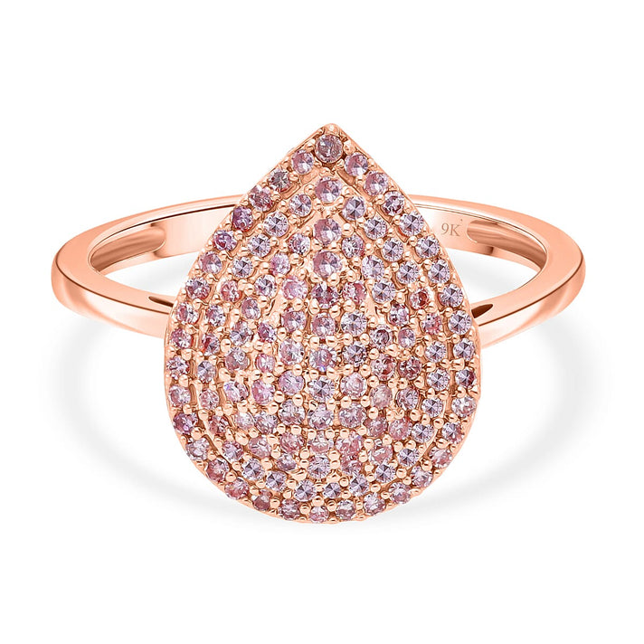 9K Rose Gold SGL Certified Natural Pink Diamond Cluster Ring 8042955 1