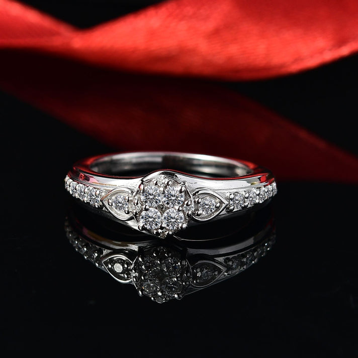 LUXURIANT Lab Grown Diamond SI GH Ring in Rhodium Overlay Sterling Silver 0.5 Ct. 8043550 2