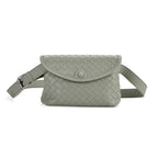 Elegant Silver Intrecciato Crossbody Bag with Adjustable Strap