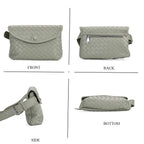 Elegant Silver Intrecciato Crossbody Bag with Adjustable Strap