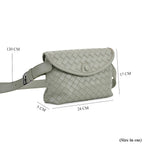 Elegant Silver Intrecciato Crossbody Bag with Adjustable Strap