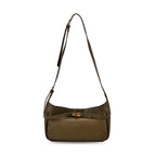 Elegant Hobo Bag with Front Lock and Pouch Set - Dark Olive Green_8044111_4