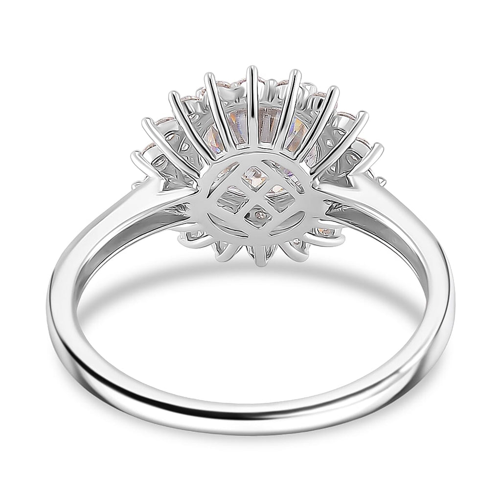 Premium Moissanite GRA Certified (VVS1/D) Moissanite Ring in Rhodium Overlay Sterling Silver 2.31 Ct._8044285_4