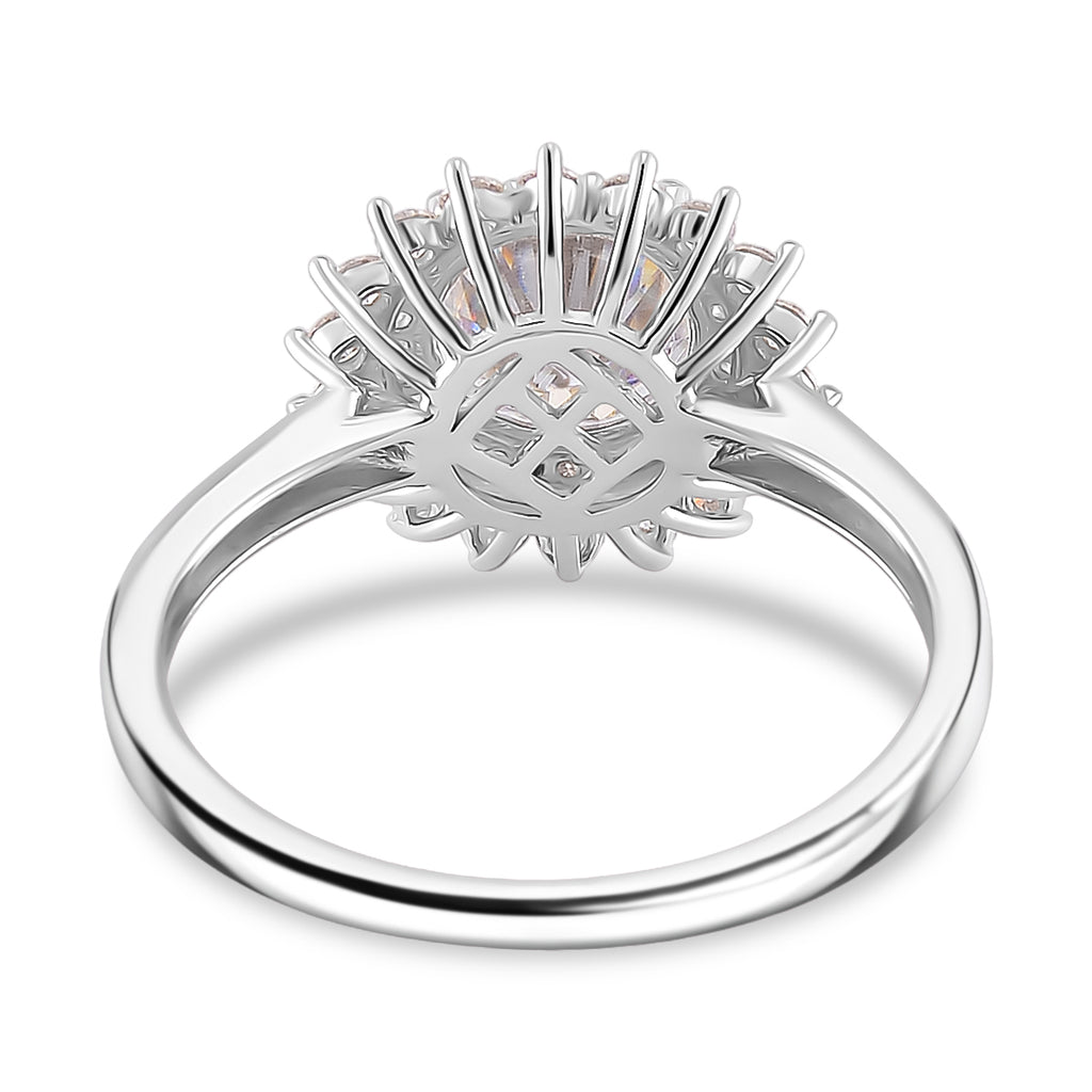 Premium Moissanite GRA Certified (VVS1/D) Moissanite Ring in Rhodium Overlay Sterling Silver 2.31 Ct._8044287_4
