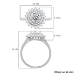 Premium Moissanite GRA Certified (VVS1/D) Moissanite Ring in Rhodium Overlay Sterling Silver 2.31 Ct._8044287_5