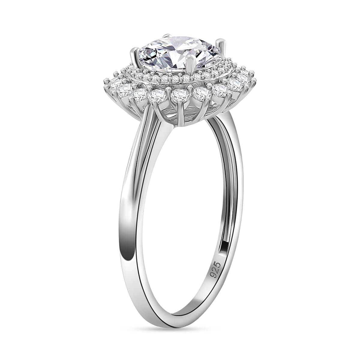 RADIANTA GRA Certified Moissanite D-VVS1 Ring in Rhodium Overlay Sterling Silver 2.31 Ct. V32582140 4