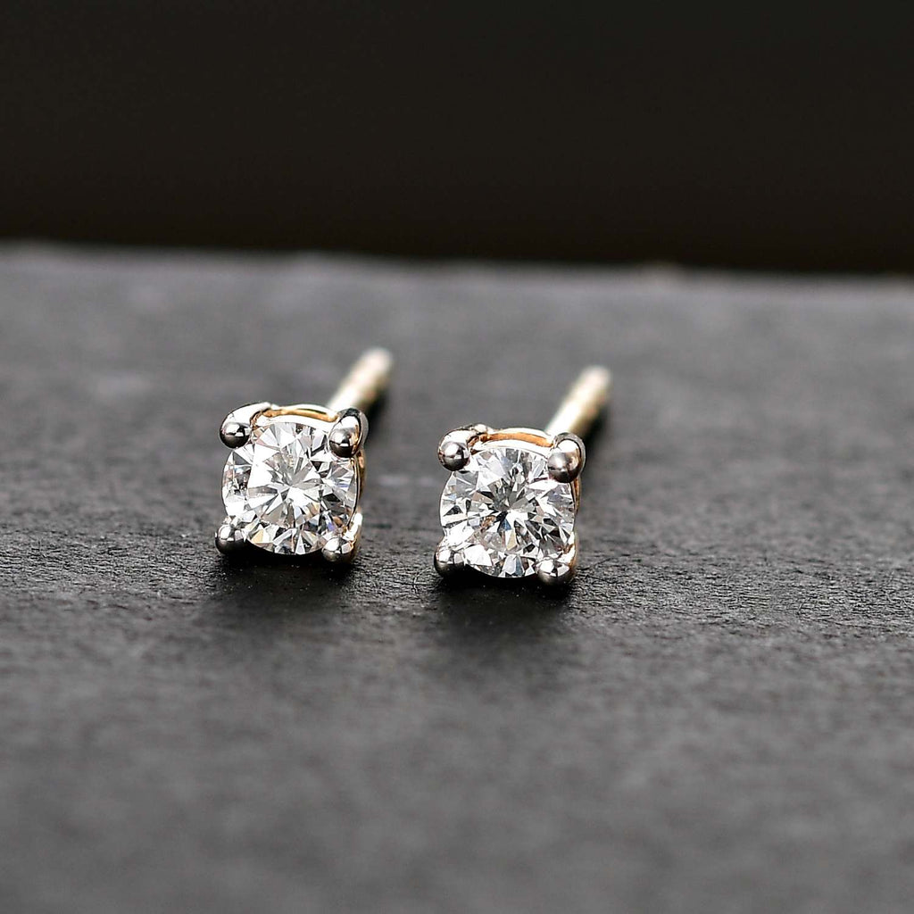 Luxuriant - 9K Yellow Gold Lab Grown Diamond (SI/GH) Solitaire Earrings with Push Back 0.25 Ct._8044444_1