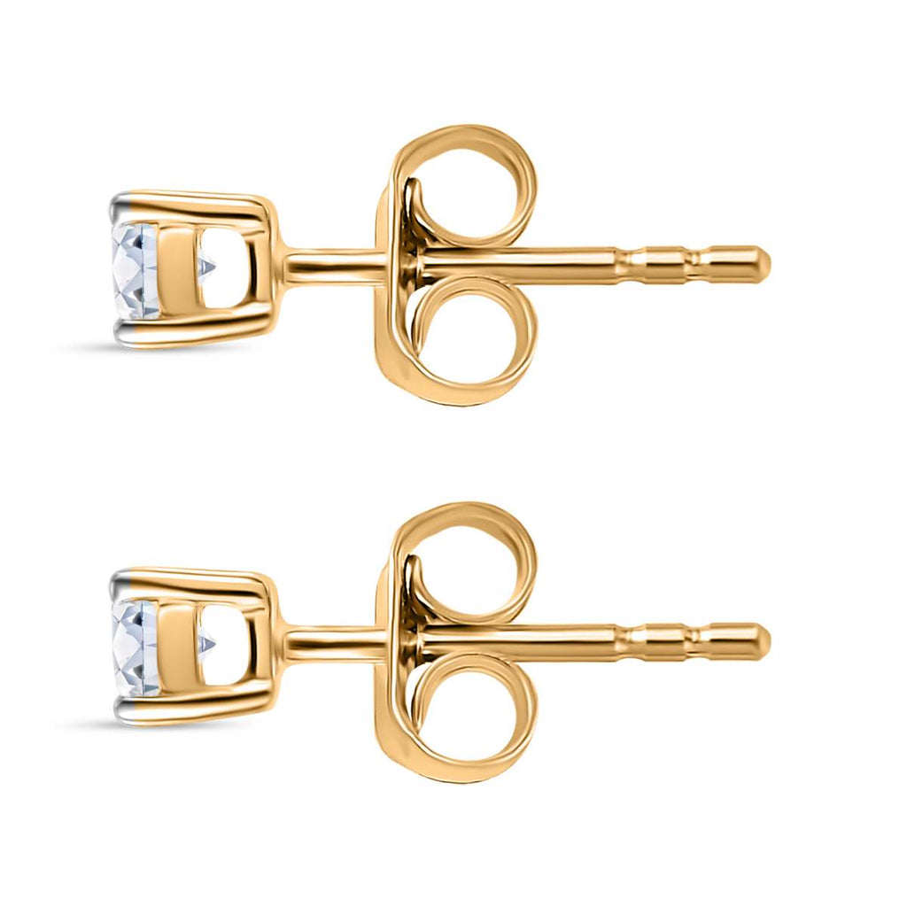 Luxuriant - 9K Yellow Gold Lab Grown Diamond (SI/GH) Solitaire Earrings with Push Back 0.25 Ct._8044444_3