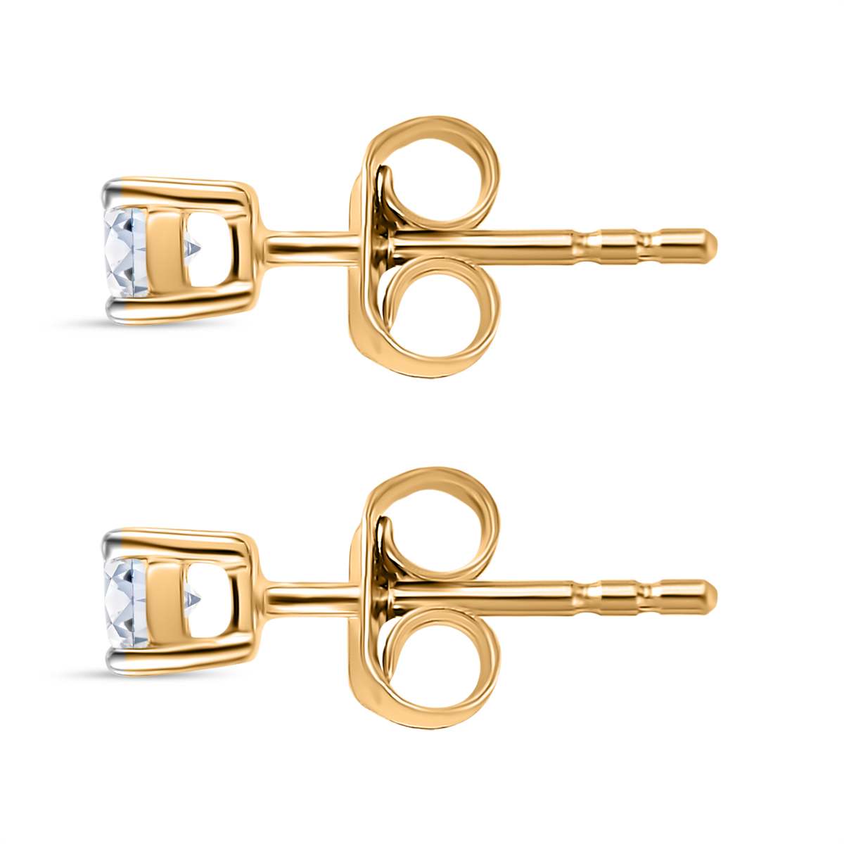 LUXURIANT 9K Yellow Gold Lab Grown Diamond (SI/ GH) Solitaire Stud Earrings With Push Back 0.25 Ct. 8044444 3