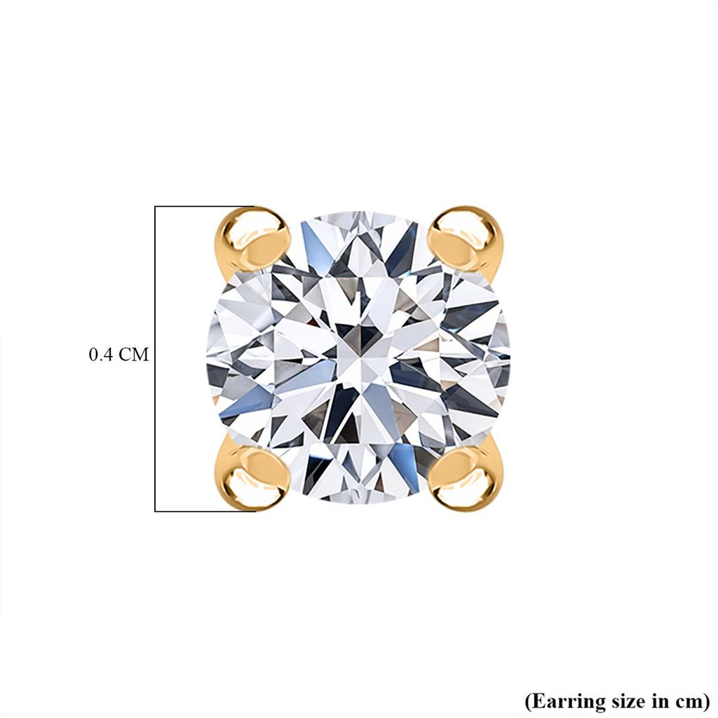 Luxuriant - 9K Yellow Gold Lab Grown Diamond (SI/GH) Solitaire Earrings with Push Back 0.25 Ct._8044444_4