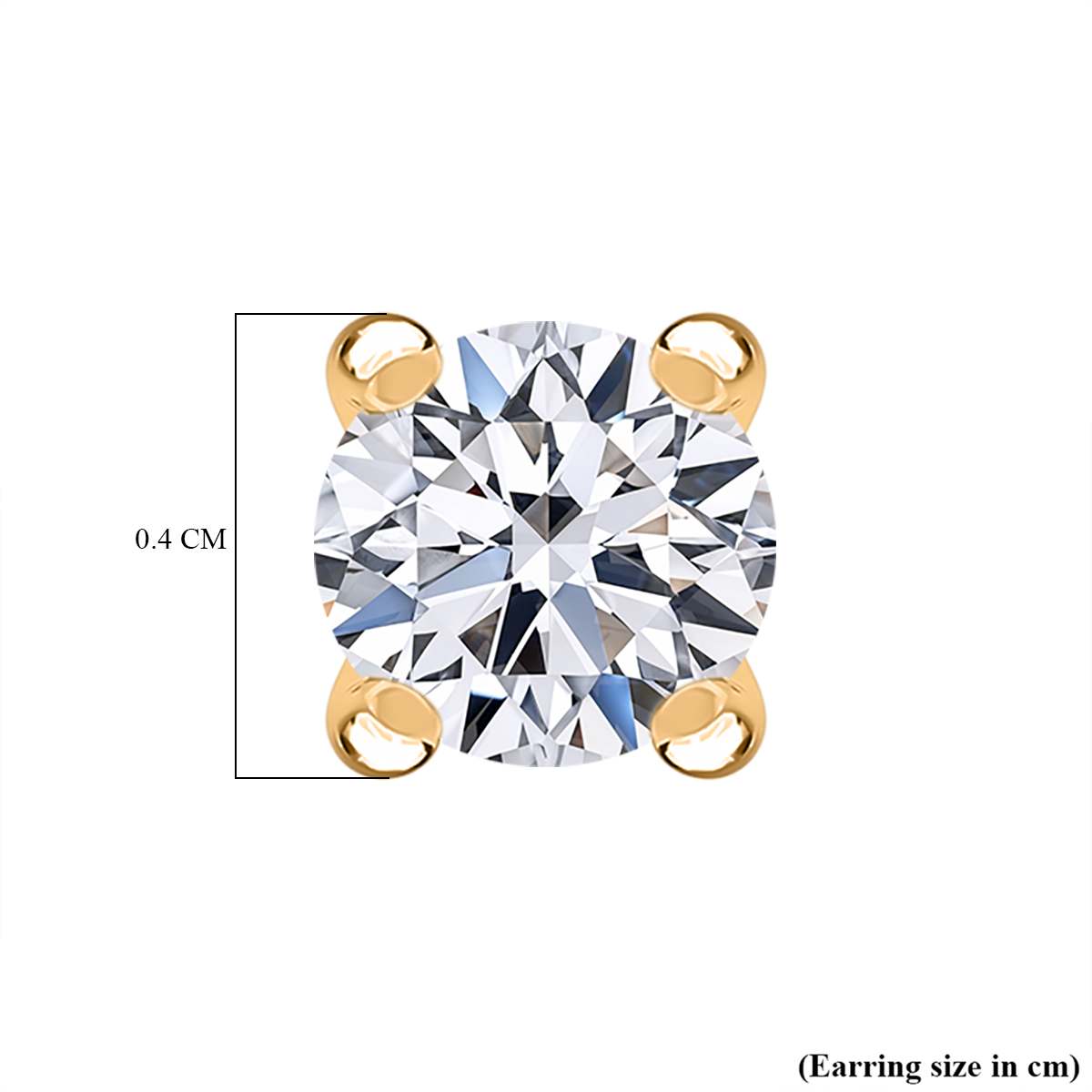 LUXURIANT 9K Yellow Gold Lab Grown Diamond (SI/ GH) Solitaire Stud Earrings With Push Back 0.25 Ct. 8044444 4