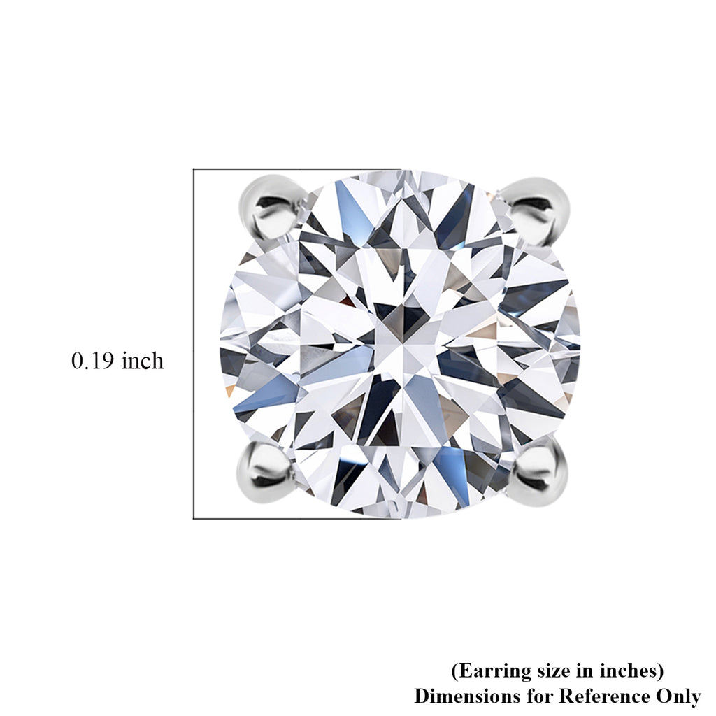 White Diamond Earring in Sterling Silver 1.00 Ct._8044497_4