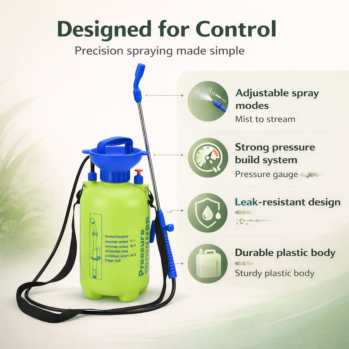 Portable 5 L Pressure Sprayer for Gardening &amp; Cleaning - Yellow &amp; Blue 8044611 2