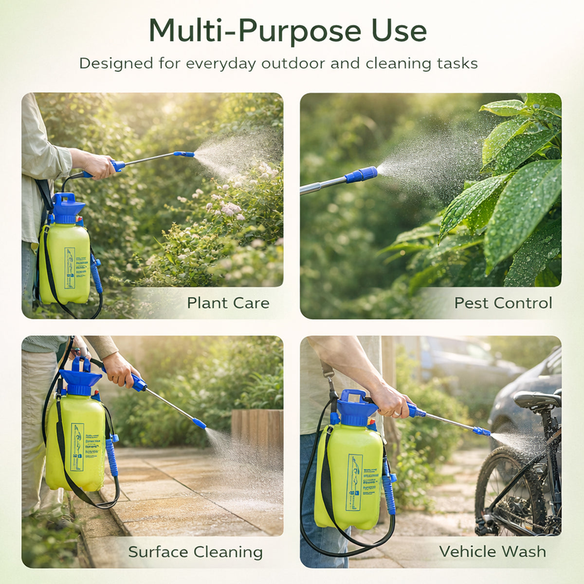 Portable 5 L Pressure Sprayer for Gardening &amp; Cleaning - Yellow &amp; Blue 8044611 4