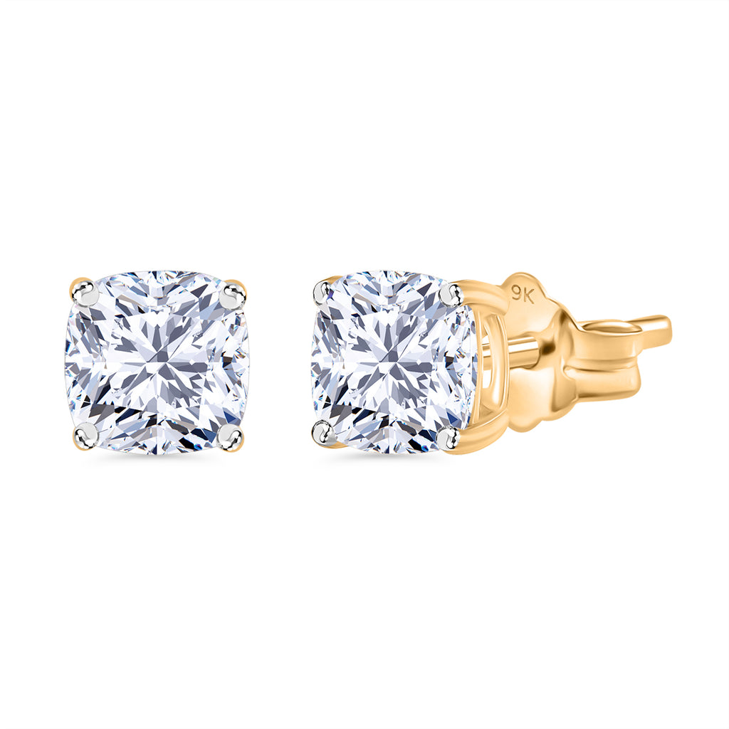 RACHEL GALLEY 9K Yellow Gold SGL Certified (VS-EF) Lab Grown Diamond Earring with Push Back 2.00 Ct._8045454