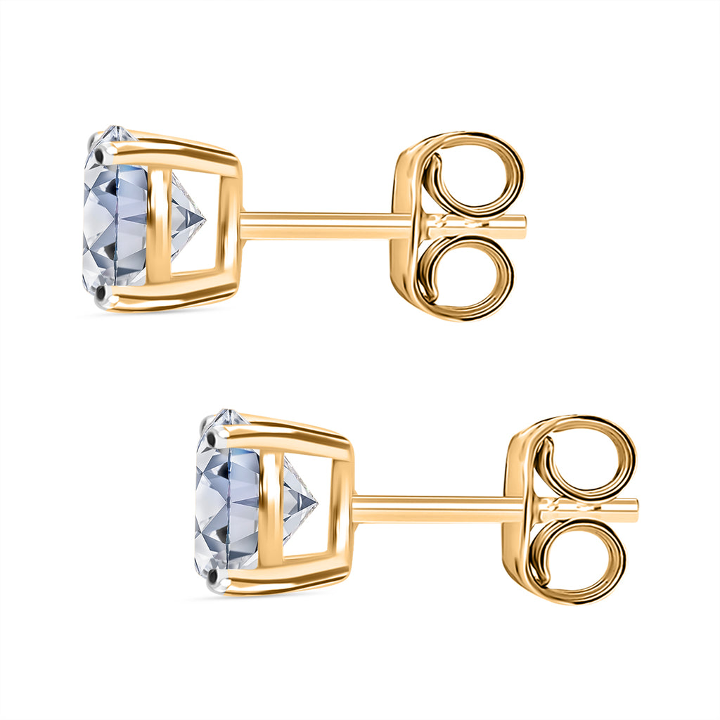 RACHEL GALLEY 9K Yellow Gold SGL Certified (VS-EF) Lab Grown Diamond Earring with Push Back 2.00 Ct._8045454_2