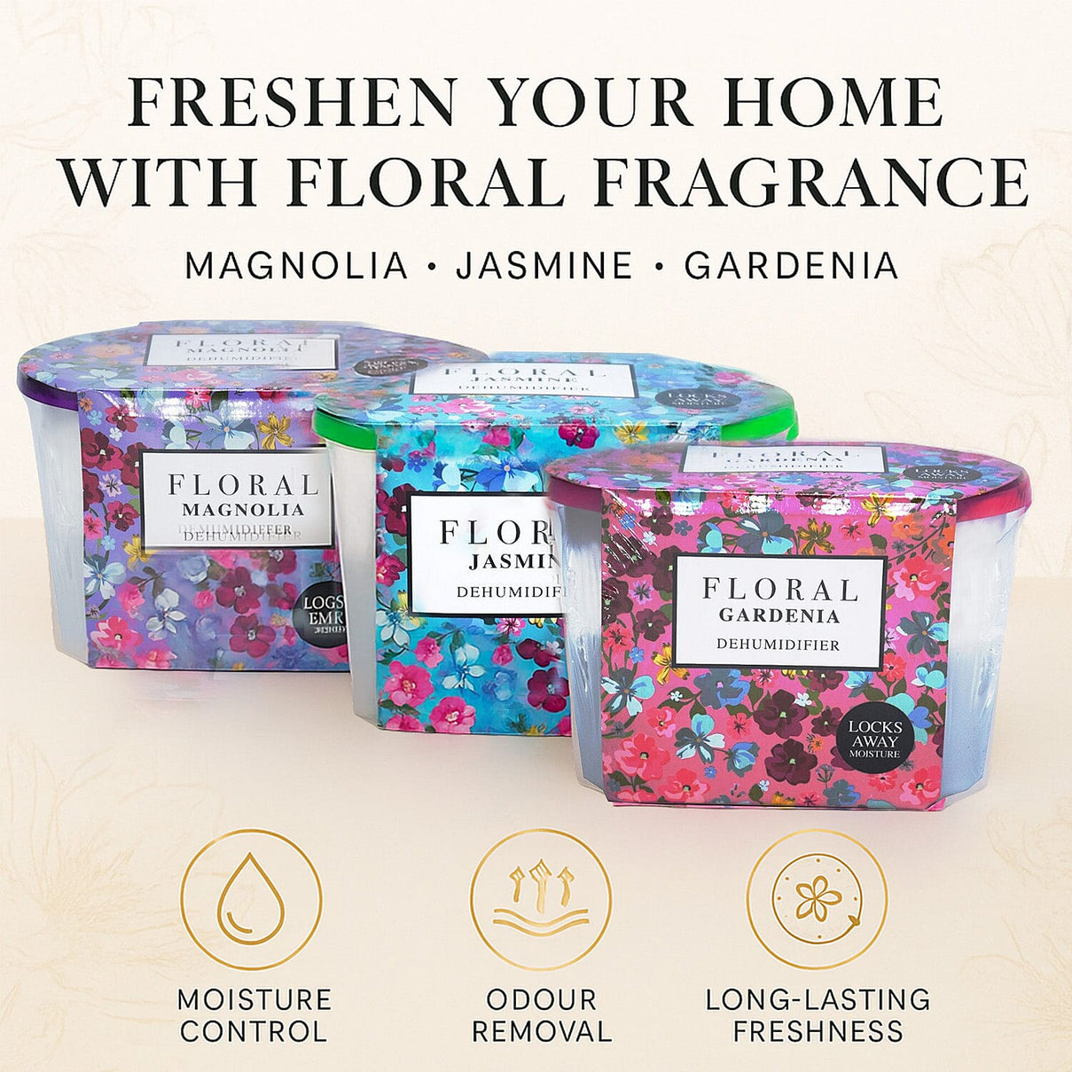 Floral Dehumidifier 36 Pack â€“ Magnolia, Jasmine &amp; Gardenia | Air Freshener 8046267 1