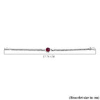 Royal Bali Collection - African Ruby Bracelet (Size - 7) in Sterling Silver 8.00 Ct, Silver Wt. 13.60 Gms._8046527_4