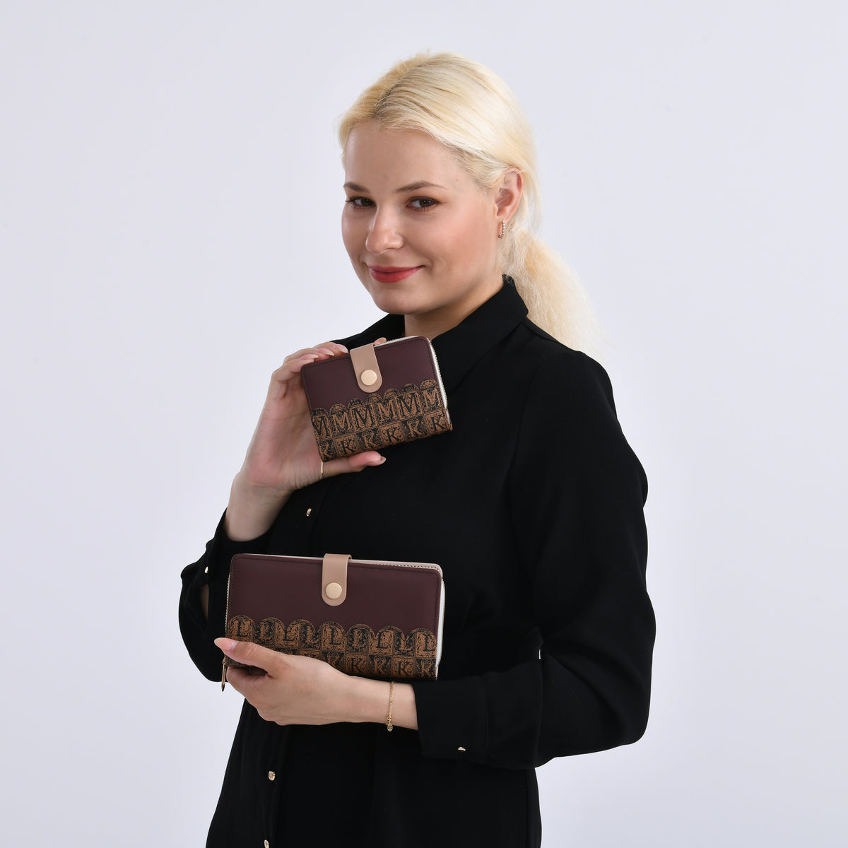 PU Patterned Wallet (Size 7x1x3 in) - Brown &amp; Brown V32577346 2