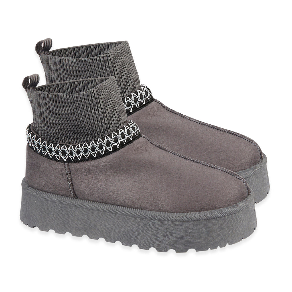 Shoes by Emma Ladies Ankle Boot with Knitted Cuff (Size - 5) - Grey_8046818_2
