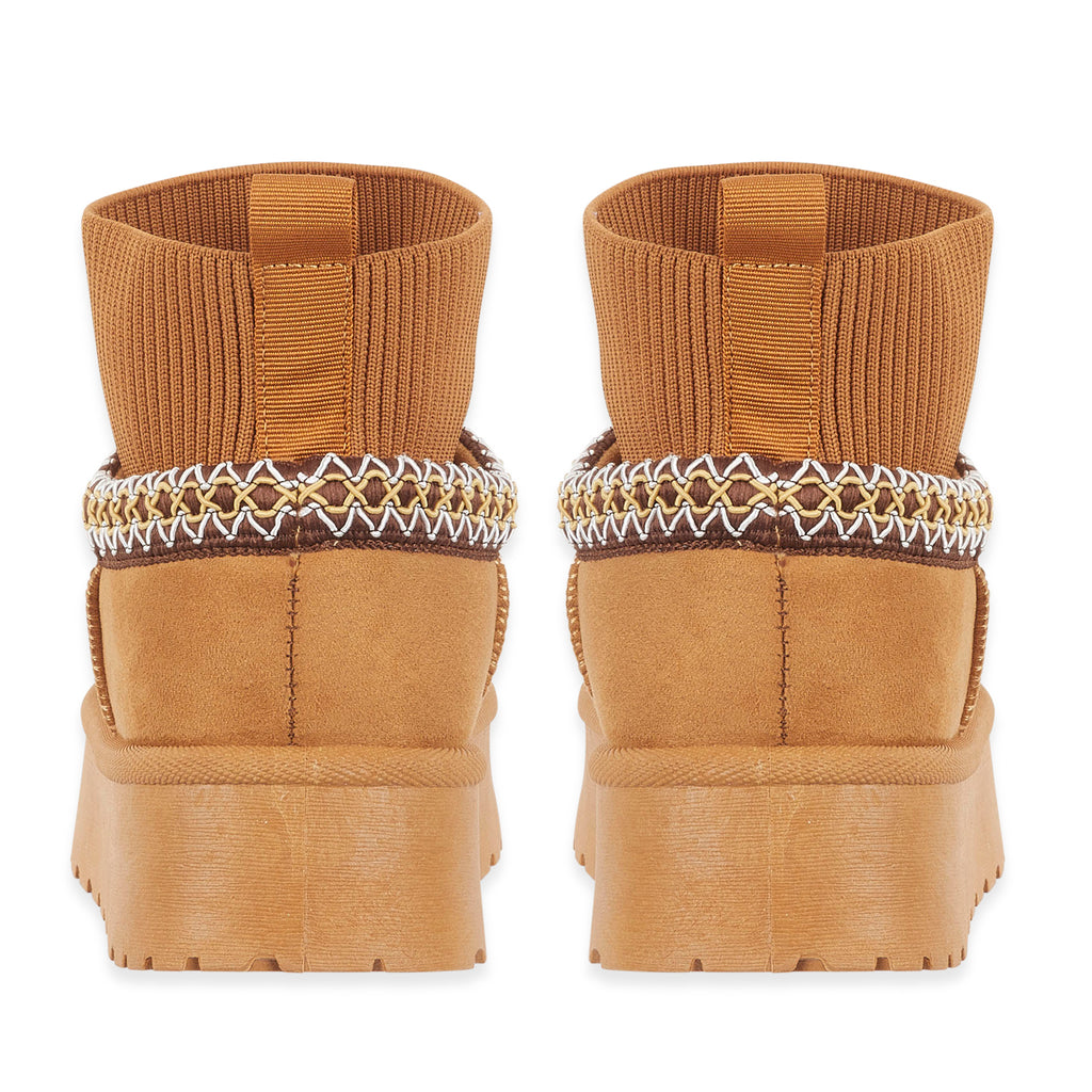 Shoes by Emma Ladies Ankle Boot with Knitted Cuff (Size - 5) - Tan_8046824_2
