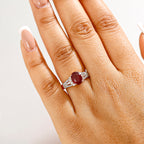 African Ruby & White Zircon Ring in 18K Vermeil Rose Gold Plated Sterling Silver 3.57 Ct._8046901_2