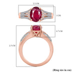 African Ruby & White Zircon Ring in 18K Vermeil Rose Gold Plated Sterling Silver 3.57 Ct._8046901_5