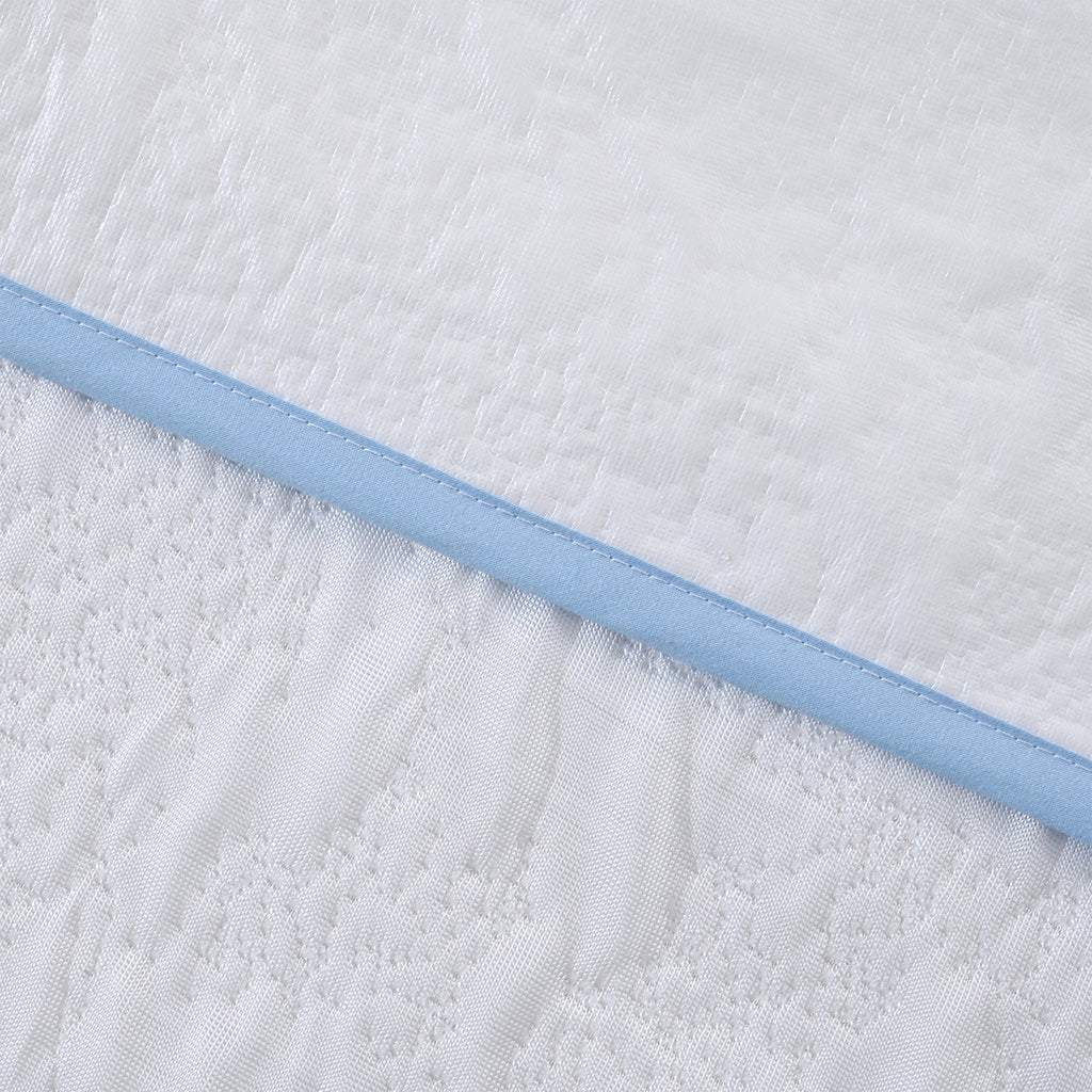 Cooling Jacquard Waterproof Mattress Protector (Size - 90x190cm) - White_8047209_5