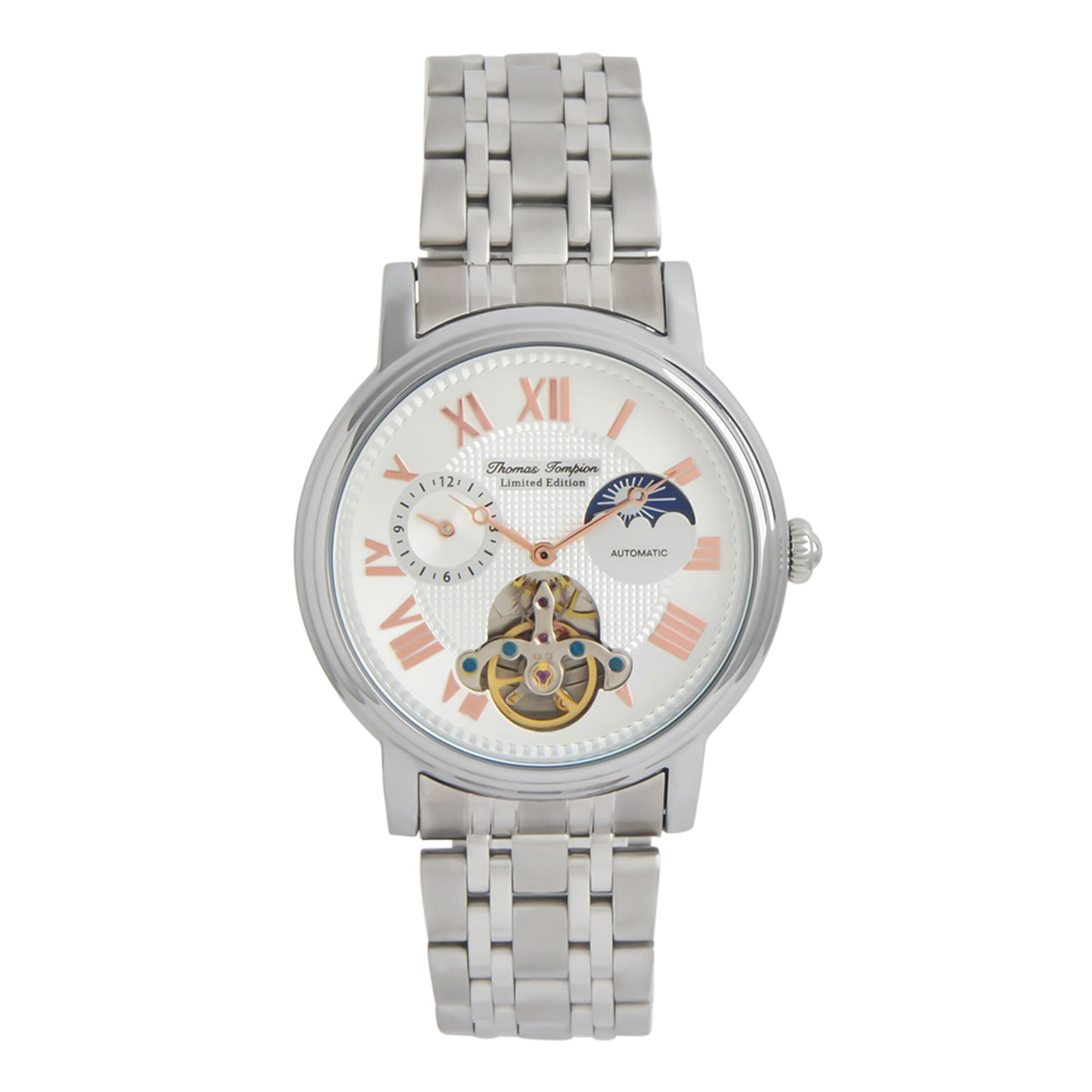 Thomas Tompion Automatic Movt. 3ATM Water Resistance Silver Dial Mens Watch with Silver Colour Stainless Steel Strap 8047951 0