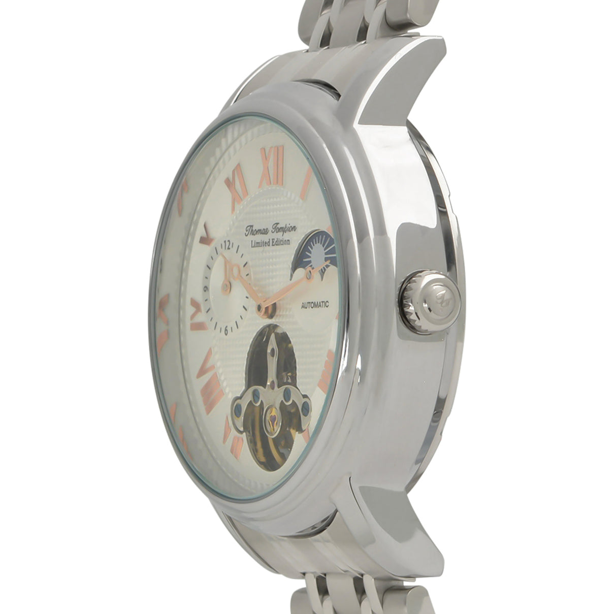 Thomas Tompion Automatic Movt. 3ATM Water Resistance Silver Dial Mens Watch with Silver Colour Stainless Steel Strap 8047951 1