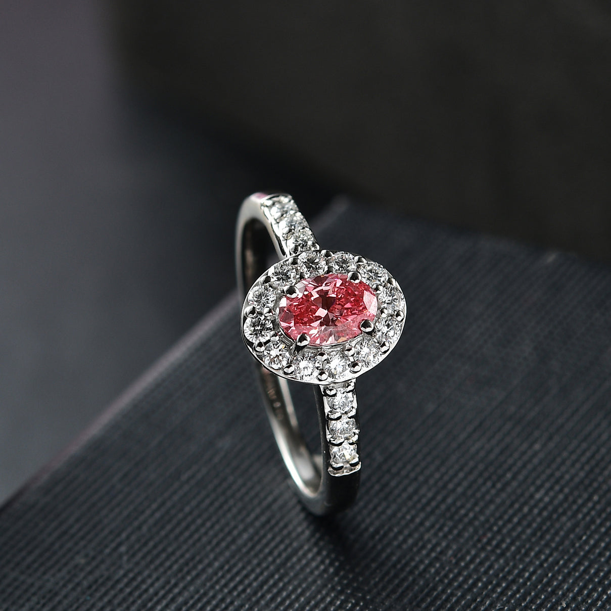 LUXURIANT 950 Platinum SGL Certified Lab Grown Pink and VS-G/H Lab Grown Diamond Ring 1 Ct. 8048151 2