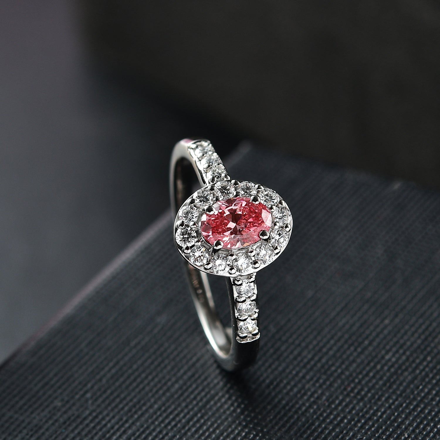 LUXURIANT 950 Platinum SGL Certified Lab Grown Pink and VS-G/H Lab Grown Diamond Ring 1 Ct. 8048151 2