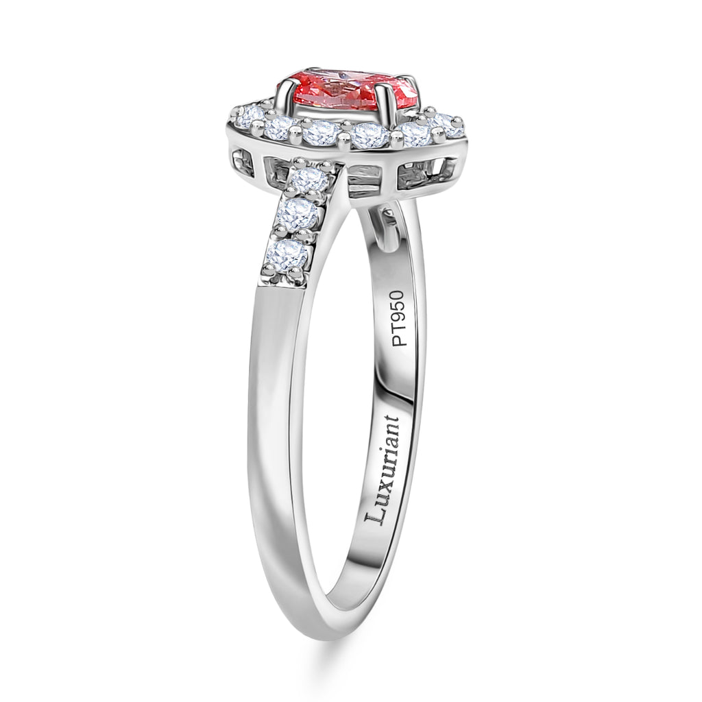 Luxuriant 950 Platinum SGL Certified Lab Grown Pink & (VS/GH) Lab Grown Diamond Halo Ring 1.00 Ct, Platinum Wt 4.50 Gms_8048151_3