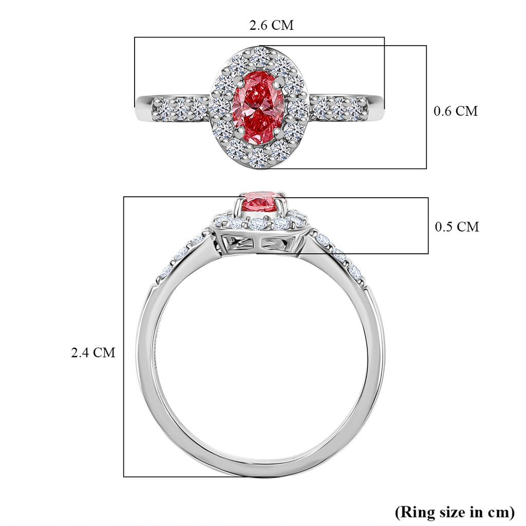 Luxuriant 950 Platinum SGL Certified Lab Grown Pink & (VS/GH) Lab Grown Diamond Halo Ring 1.00 Ct, Platinum Wt 4.50 Gms_8048151_5