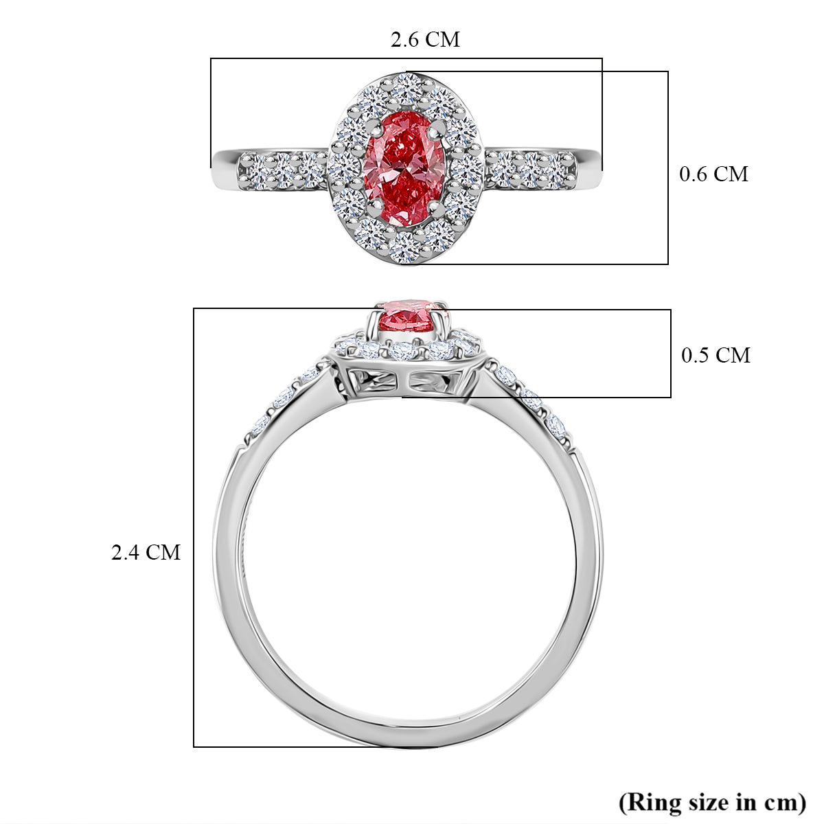 LUXURIANT 950 Platinum SGL Certified Lab Grown Pink and VS-G/H Lab Grown Diamond Ring 1 Ct. 8048151 6
