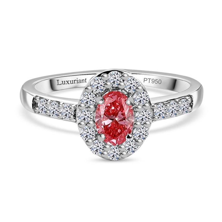 LUXURIANT 950 Platinum SGL Certified Lab Grown Pink and VS-G/H Lab Grown Diamond Ring 1 Ct. 8048158 1