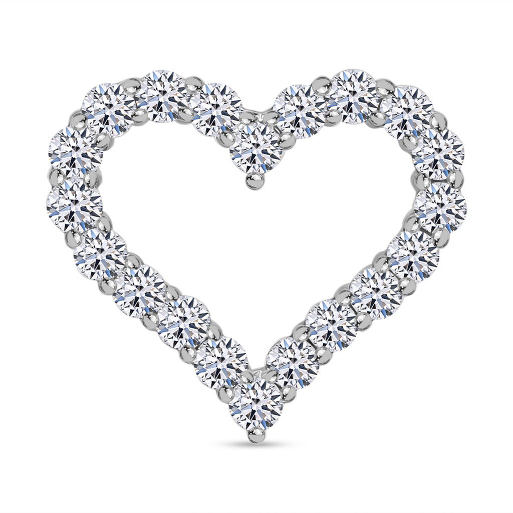 Luxuriant - Lab Grown Diamond (SI/G-H) Heart Pendant in Platinum Overlay Sterling Silver 0.56 Ct._8048164