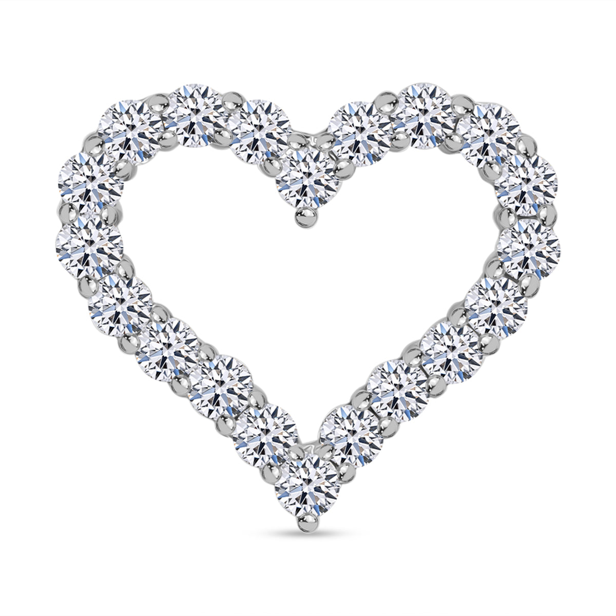 LUXURIANT Lab Grown Diamond Heart Pendant in Platinum Overlay Sterling Silver 0.5 Ct. 8048164 0