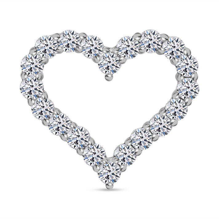 LUXURIANT Lab Grown Diamond Heart Pendant in Platinum Overlay Sterling Silver 0.5 Ct. 8048164 1