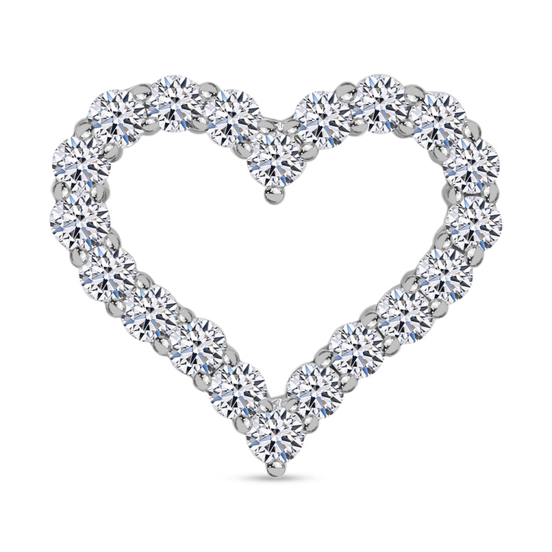 Luxuriant - Lab Grown Diamond (SI/G-H) Heart Pendant in Platinum Overlay Sterling Silver 0.56 Ct._8048164