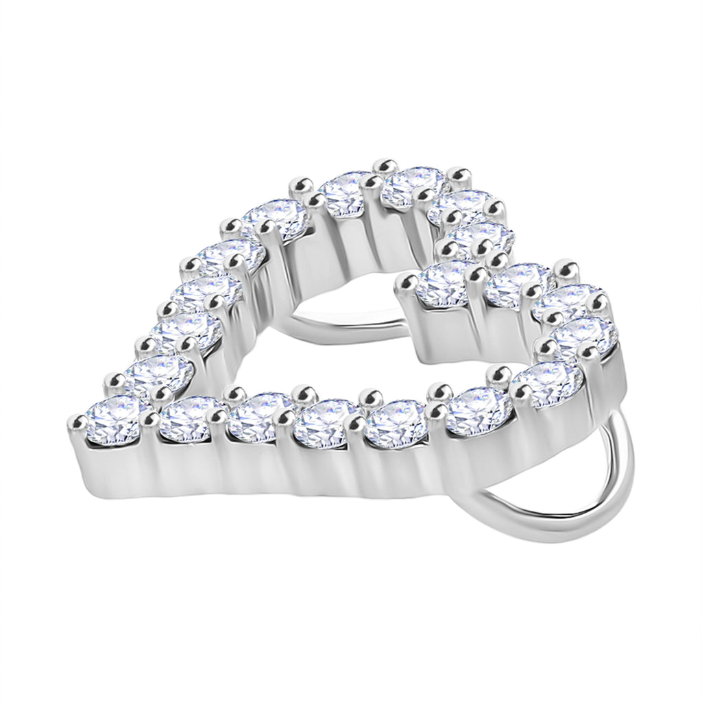 Luxuriant - Lab Grown Diamond (SI/G-H) Heart Pendant in Platinum Overlay Sterling Silver 0.56 Ct._8048164_2