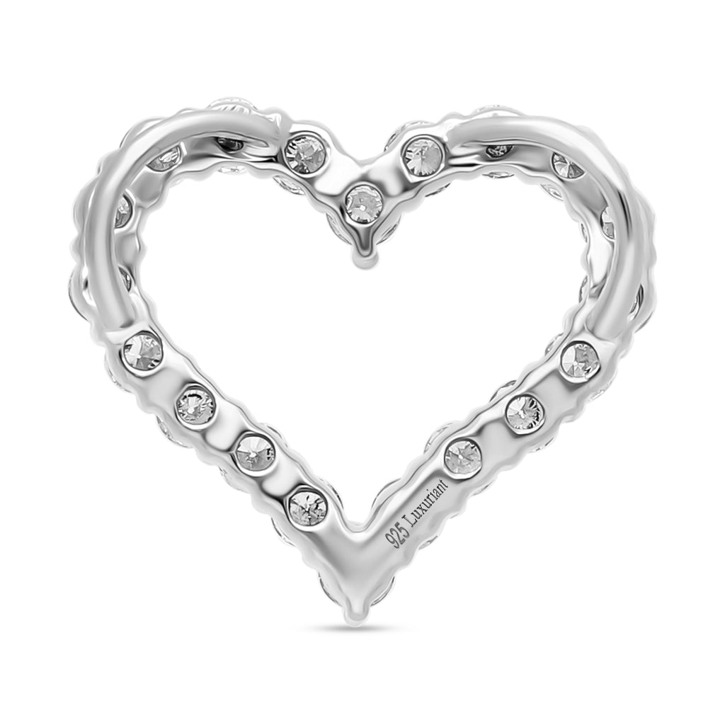 Luxuriant - Lab Grown Diamond (SI/G-H) Heart Pendant in Platinum Overlay Sterling Silver 0.56 Ct._8048164_3
