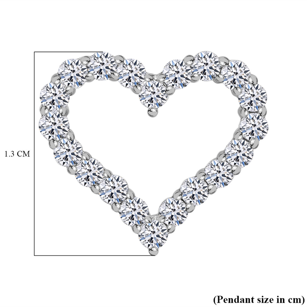 Luxuriant - Lab Grown Diamond (SI/G-H) Heart Pendant in Platinum Overlay Sterling Silver 0.56 Ct._8048164_4