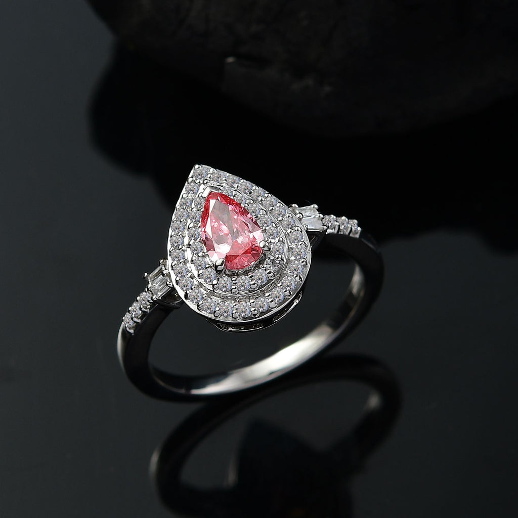 Luxuriant 950 Platinum SGL Certified (VS/GH) Lab Grown Pink Diamond Halo Ring 1.02 Ct, Platinum Wt. 5.30 Gms._8048166_1
