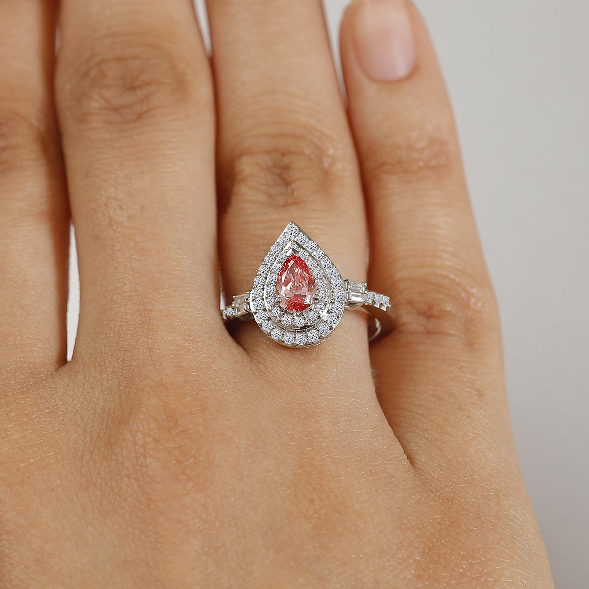LUXURIANT 950 Platinum SGL Certified (VS-G/H) Lab Grown Pink Diamond Ring 1.02 Ct, Platinum Wt. 5.30 Gms. 8048166 3