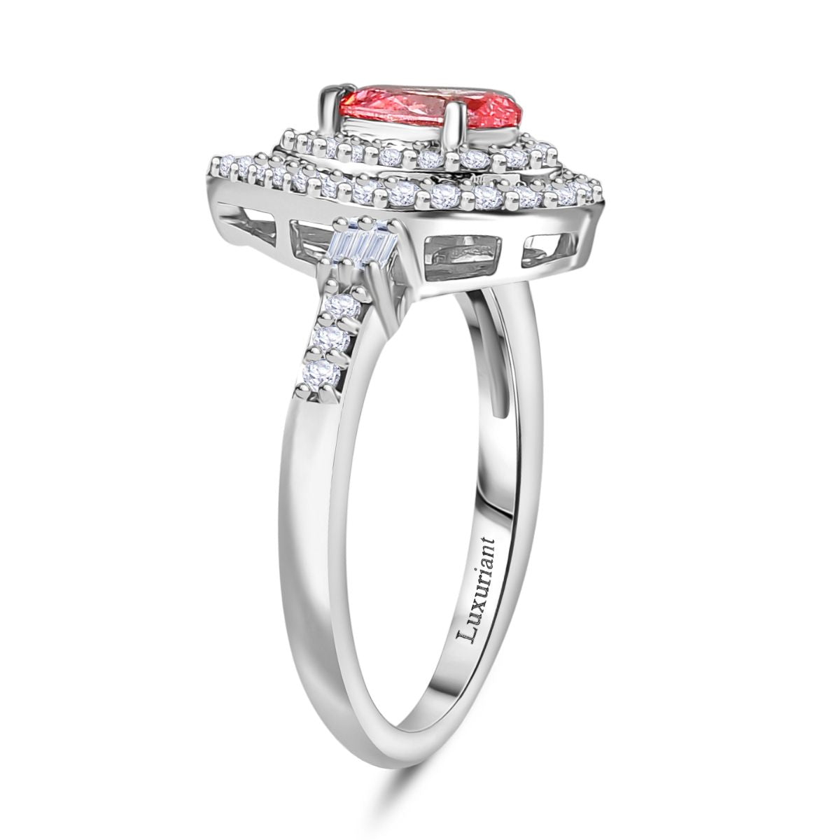 LUXURIANT 950 Platinum SGL Certified (VS-G/H) Lab Grown Pink Diamond Ring 1.02 Ct, Platinum Wt. 5.30 Gms. 8048166 4